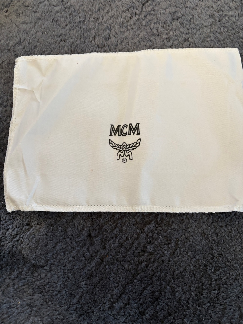 Designer- like  Cream and Black Logo Dust Pouch
